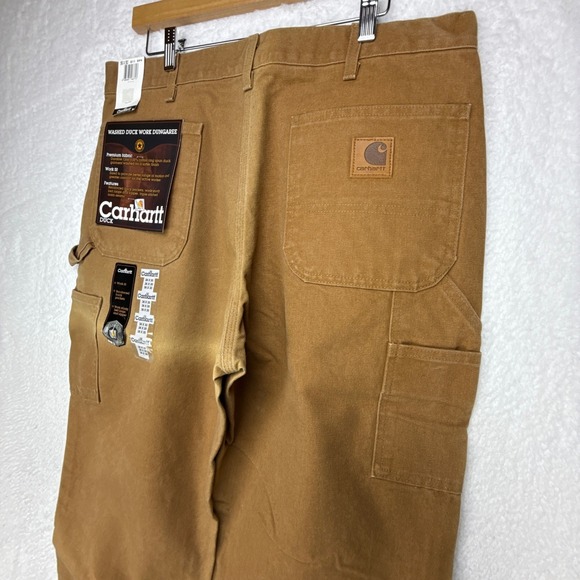 Carhartt Washed Duck Work Dungaree Pants B11 BRN 36x30 Mens USA NOS NWT
